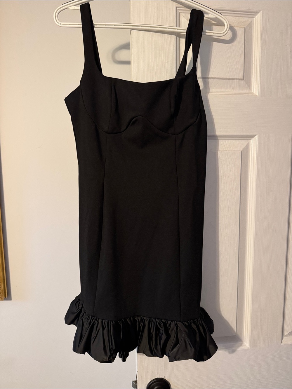 SHEIN Black Ruffle-Hem Slip Dress